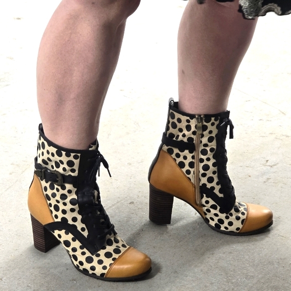 L artiste Shoes - Brand new never been worn polka dot boots